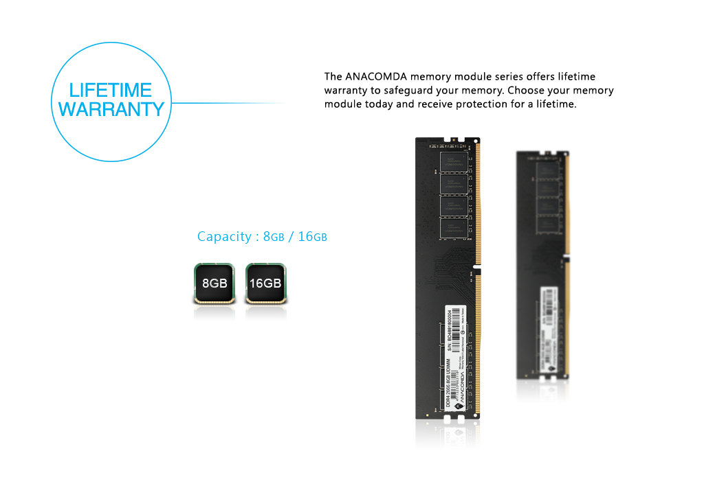 The DDR4 module uses a lower voltage (1.2V) which, in comparison to the standard DDR3 voltage of 1.5V, can save around 20% on electricity while also reducing the operating temperature. This helps to reduce carbon emissions and protect the environment.